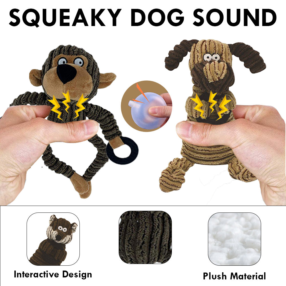 Squeaky Dog toy set of 6 interactive dog toys for small medium and large dog toys. Stuffed, plush, durable and interesting chew toys for all dog sizes