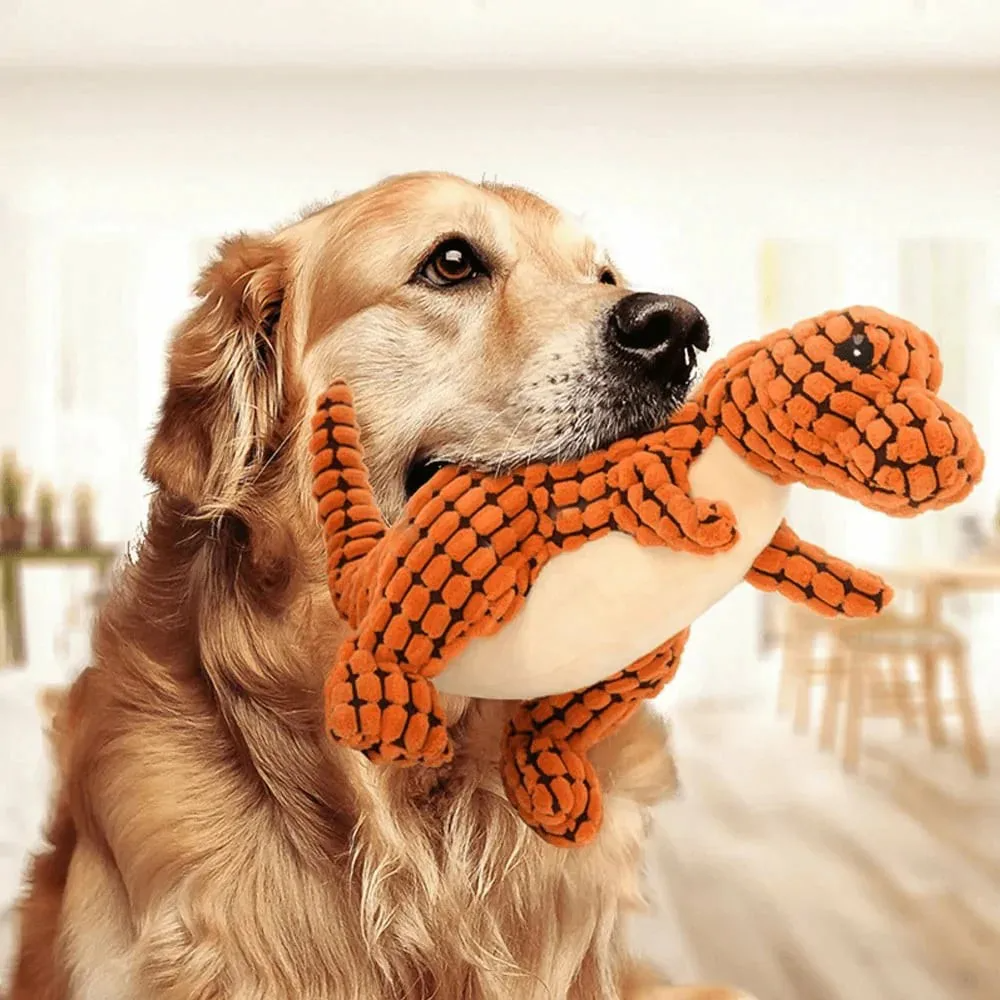 3-Pack Dinosaur Squeaky Chew Toys - Durable & Interactive for Small Dogs & Puppies